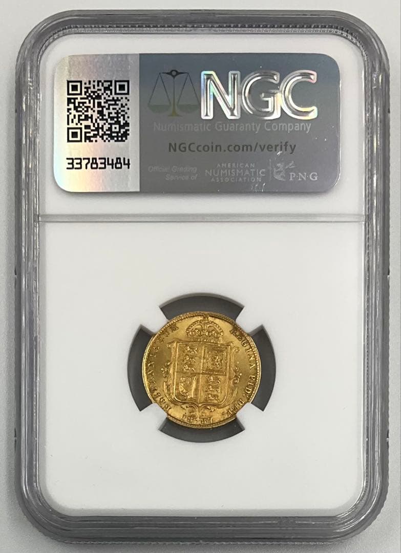 1887 英国 ヴィクトリア ジュビリーヘッド 1/2ソブリン 金貨 MS63