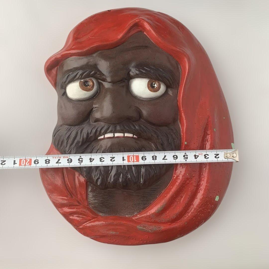 【箱付き】赤頭巾を被った大男の面、裏面は春画