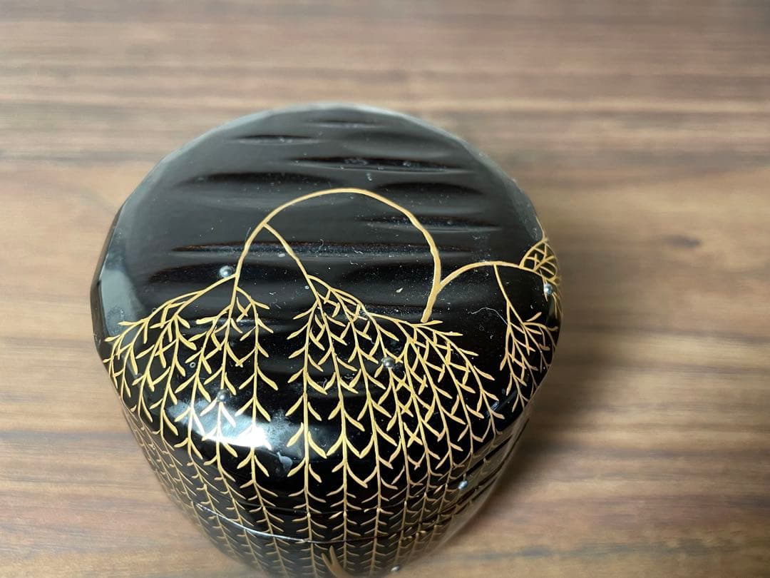 【茶道】柳棗　認得斉好模　黒一閑　銀露入　道場宗廣