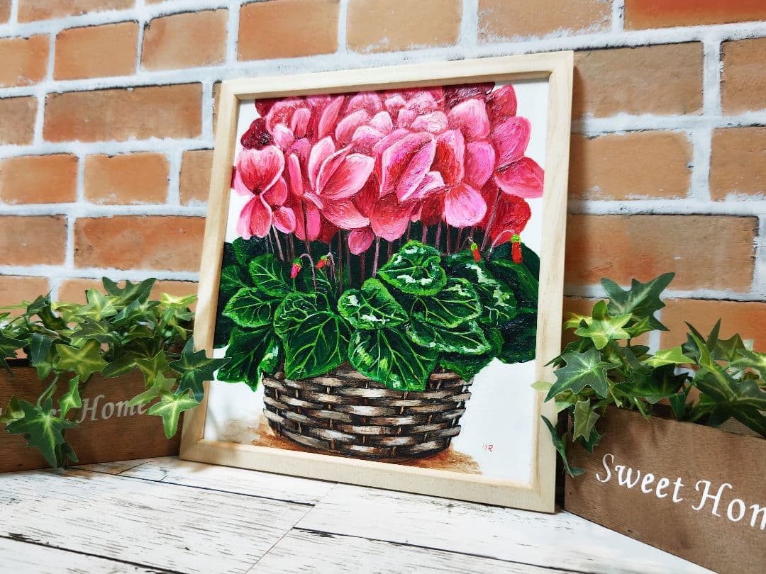 油絵 絵画 【シクラメン】