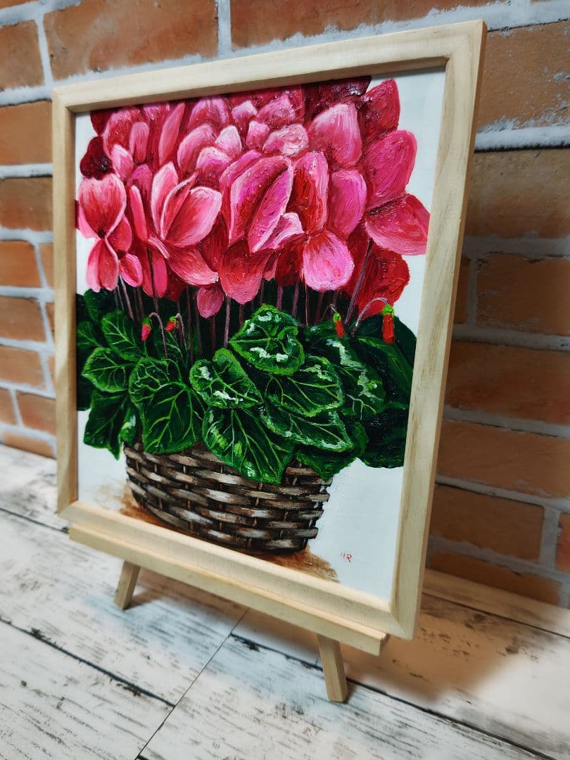 油絵 絵画 【シクラメン】
