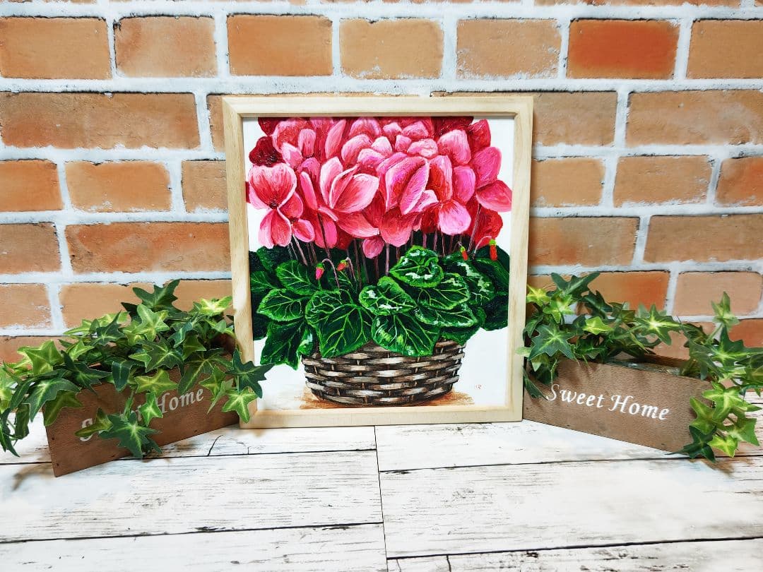 油絵 絵画 【シクラメン】