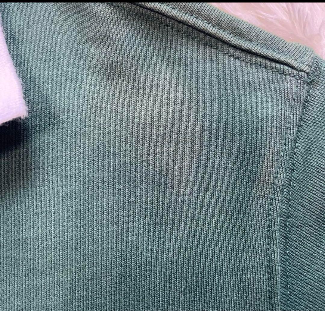 GOLFICKERS ゴルフ ポロシャツ スウェット 半袖グリーンサイズL