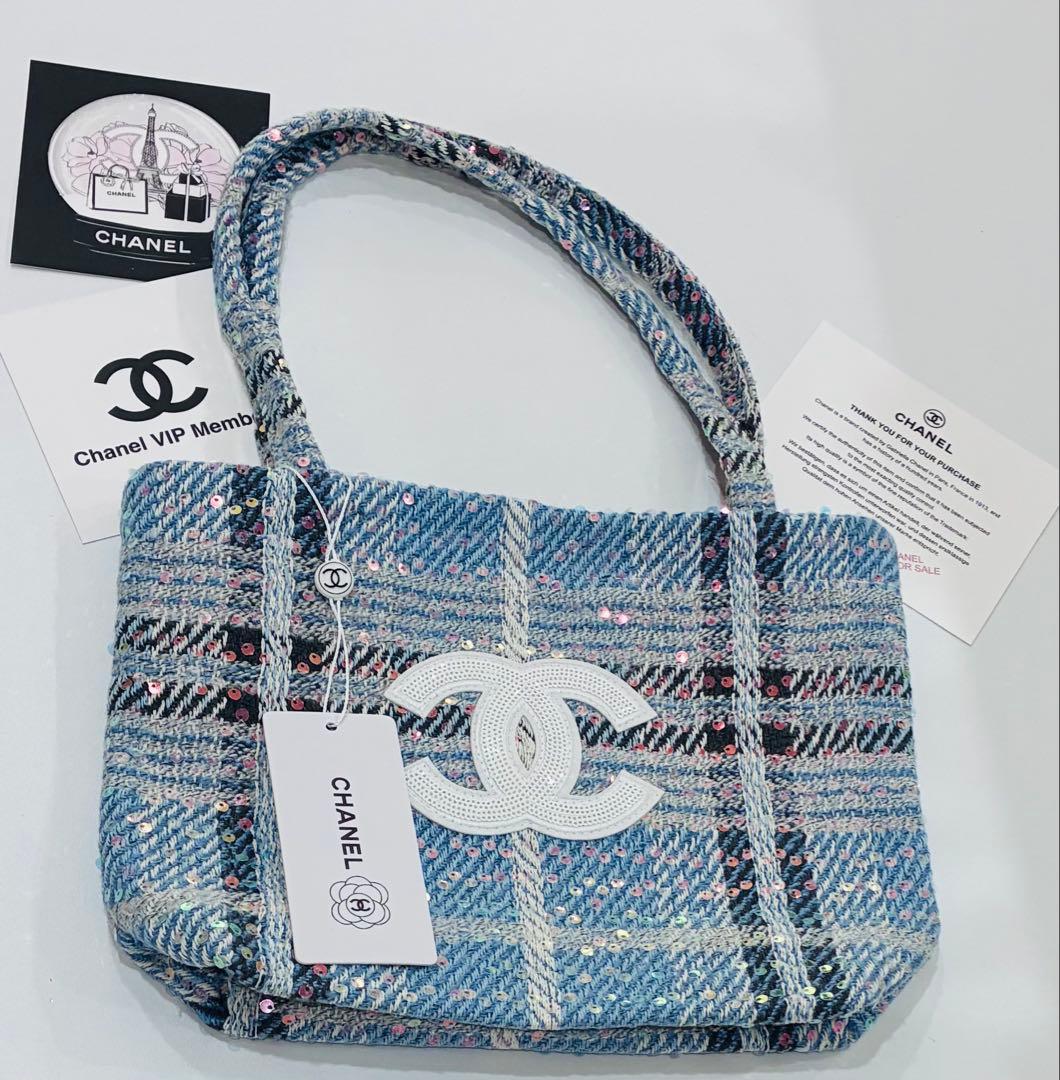 CHANEL トートバッグ シャネルノベルティ　バッグ　ショルダーバッグ　青