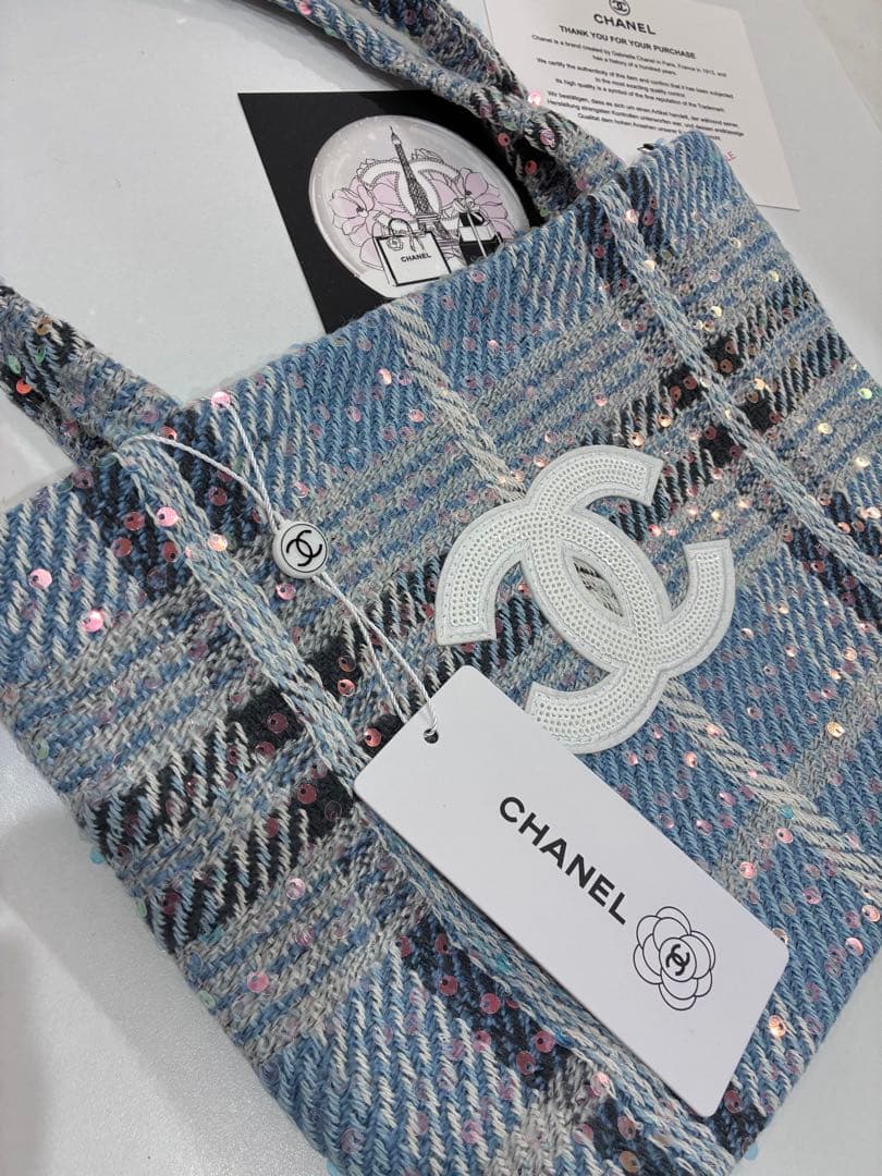 CHANEL トートバッグ シャネルノベルティ　バッグ　ショルダーバッグ　青