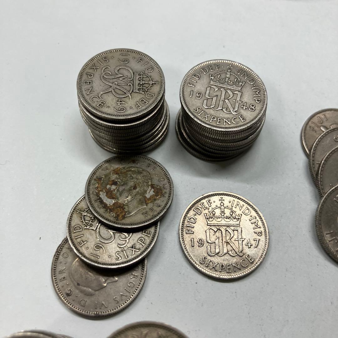イギリス 6ペンス 外国 硬貨 古銭　エリザベス　ジョージ　まとめ売り