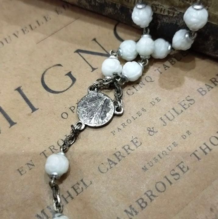 フランスアンティーク* ロザリオ クロス ネックレス*十字架*ヴィンテージ