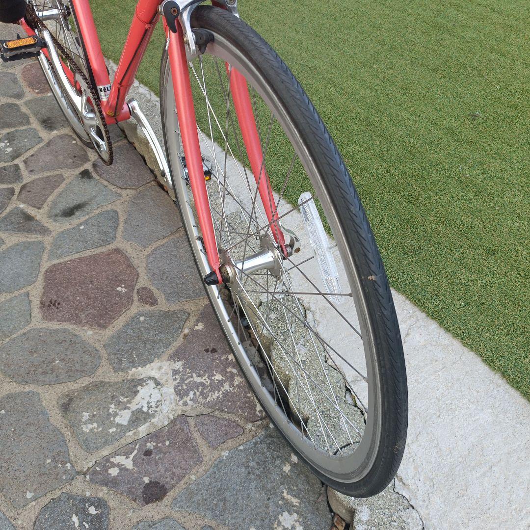 赤 ドロップハンドル シングルスピード自転車　引き取り限定