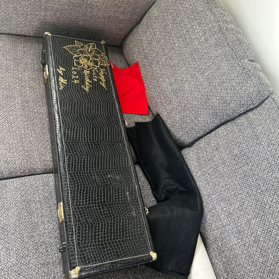 ヘビ皮 三線本体 3弦 黒/ベージュ