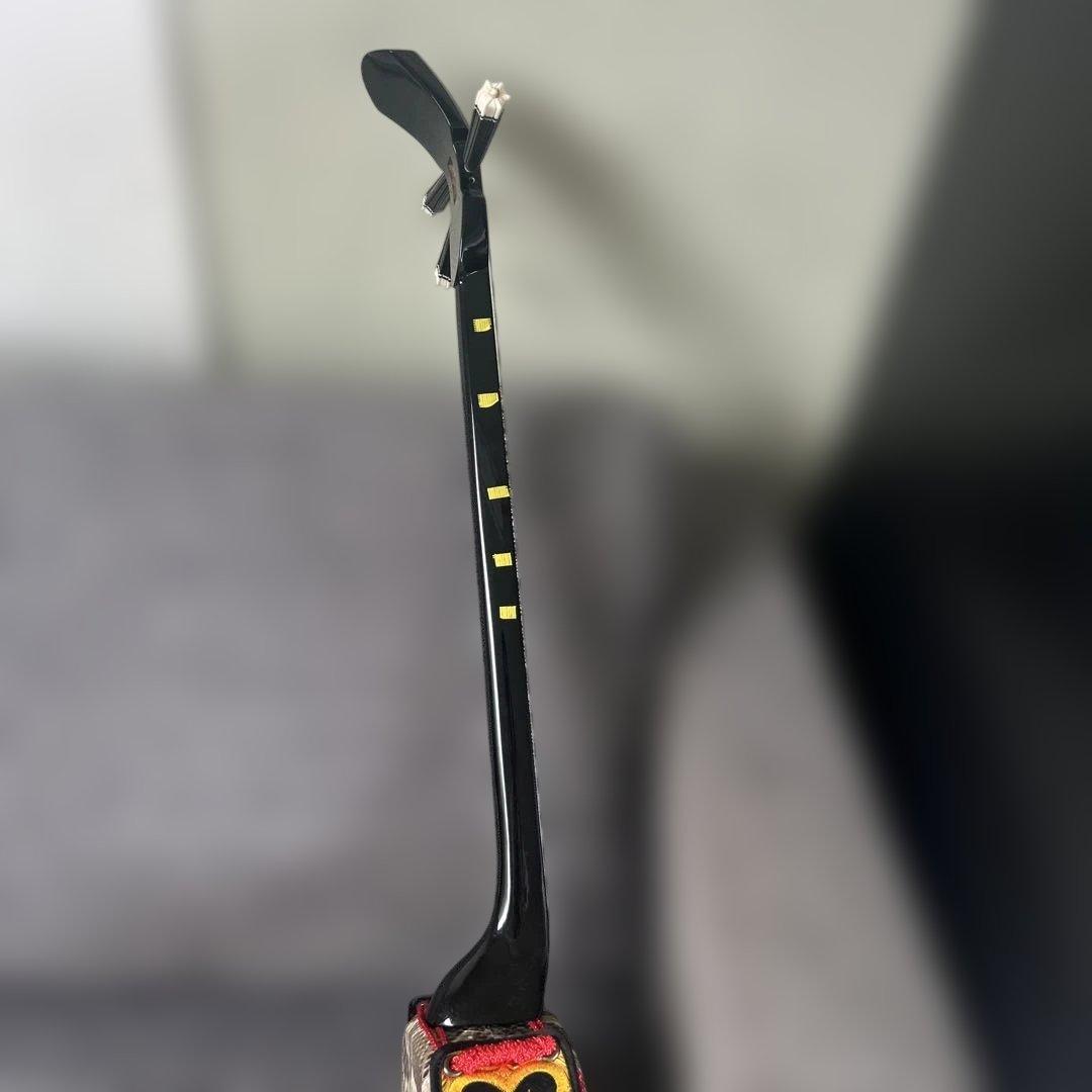 ヘビ皮 三線本体 3弦 黒/ベージュ