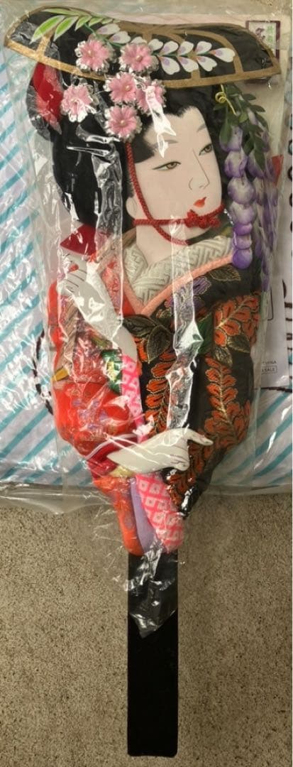 舞妓人形羽子板 40cmほど 一点もの家紋