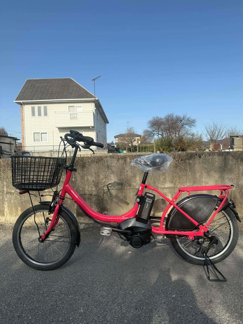 電動アシスト自転車 ピンク 前バスケット付き