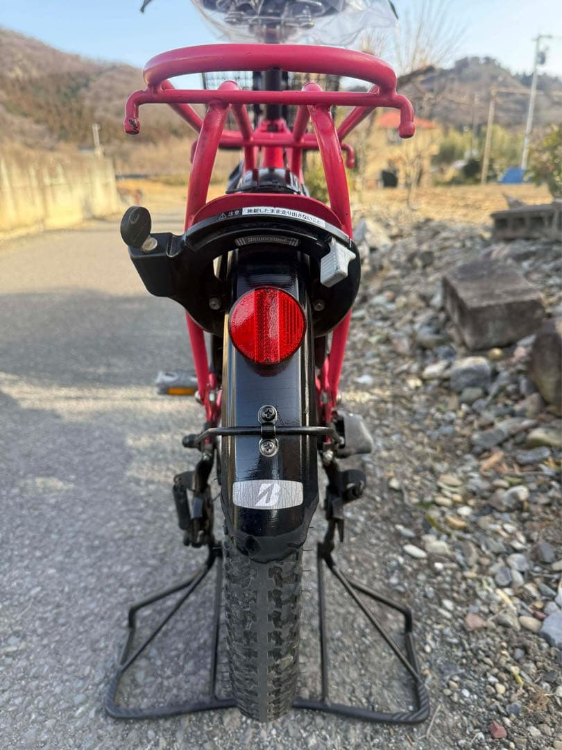 電動アシスト自転車 ピンク 前バスケット付き