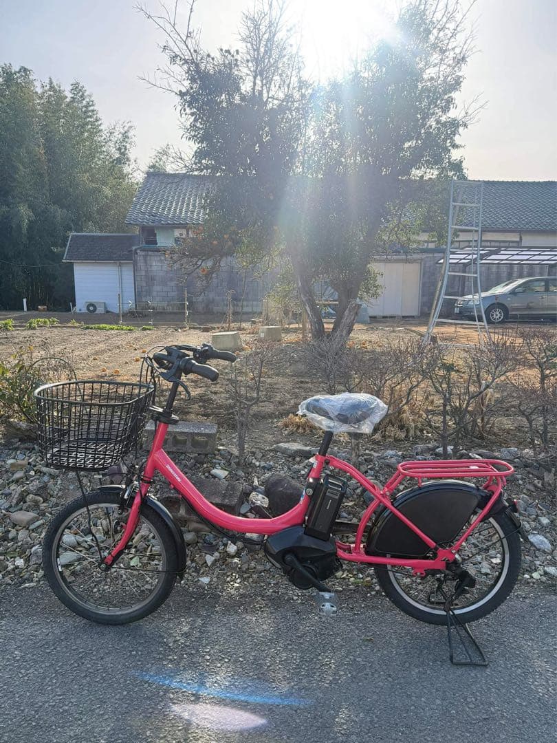 電動アシスト自転車 ピンク 前バスケット付き