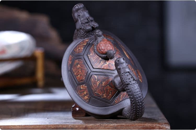 紫砂茶壷 中国宜興製   竜亀壺