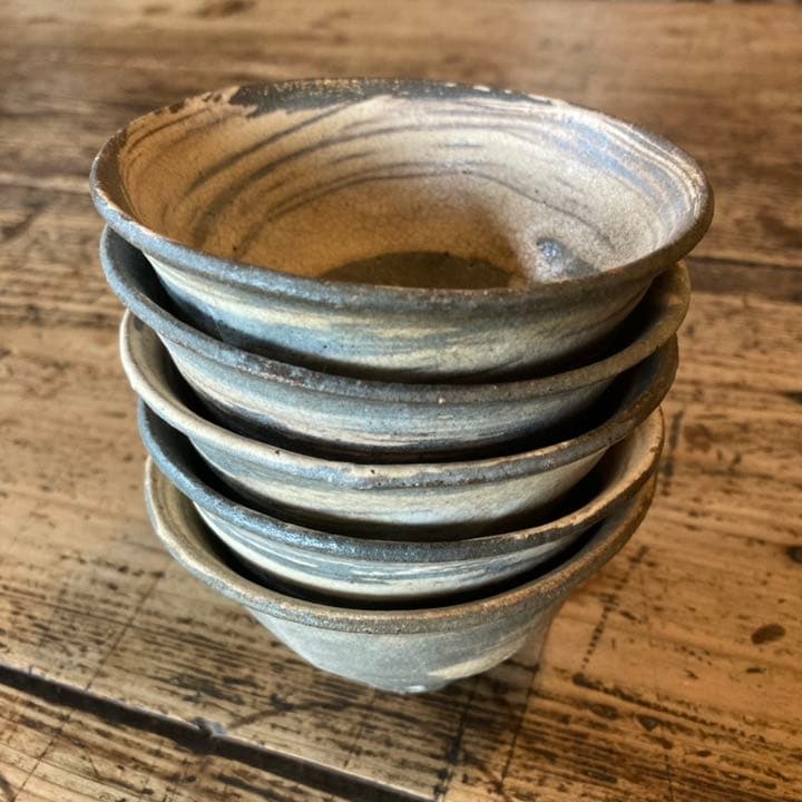 煎茶椀　汲出茶碗　茶杯　粉引　刷毛目　煎茶道具　骨董　民藝