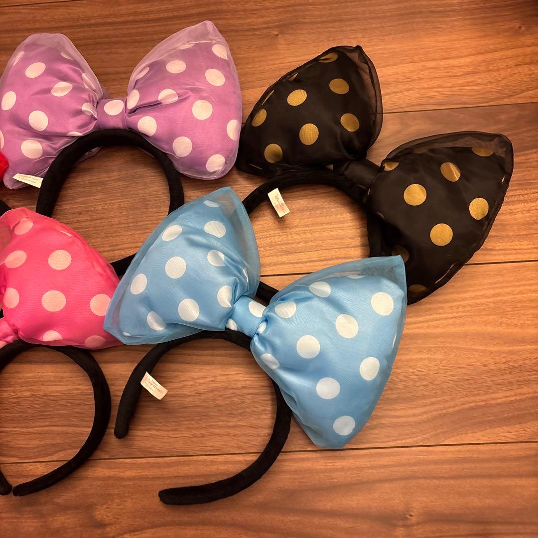 東京ディズニーリゾート　ミニー　水玉　ビッグリボンカチューシャ　5色セット