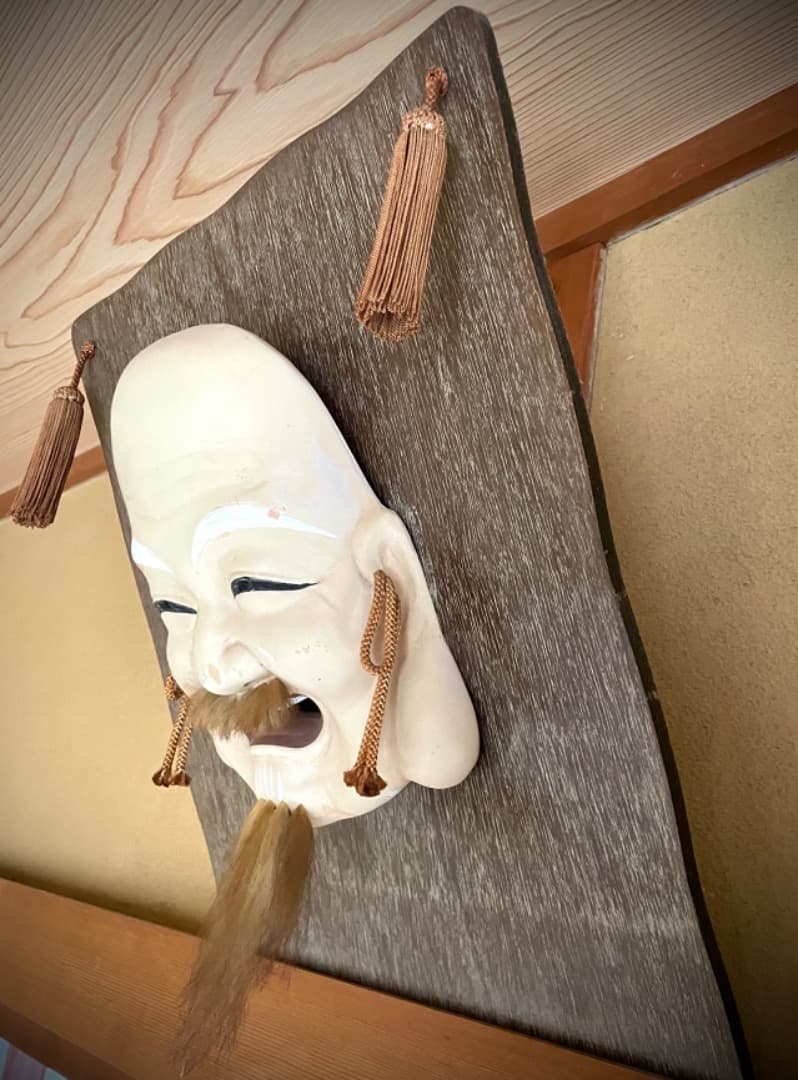 日本 工芸 歌舞伎面 陶器 / サイズ 縦45cm 横39cm