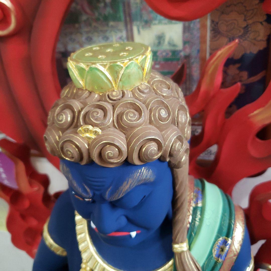 Ｂフライデー送料無料★極彩色 不動明王三尊像2尺★矜羯羅童子・制多迦童子1尺