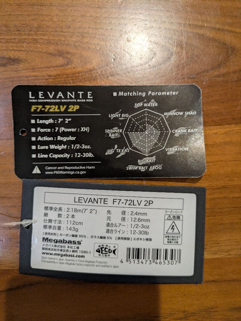 Megabass LEVANTE　レバンテ メガバス　バスロッド