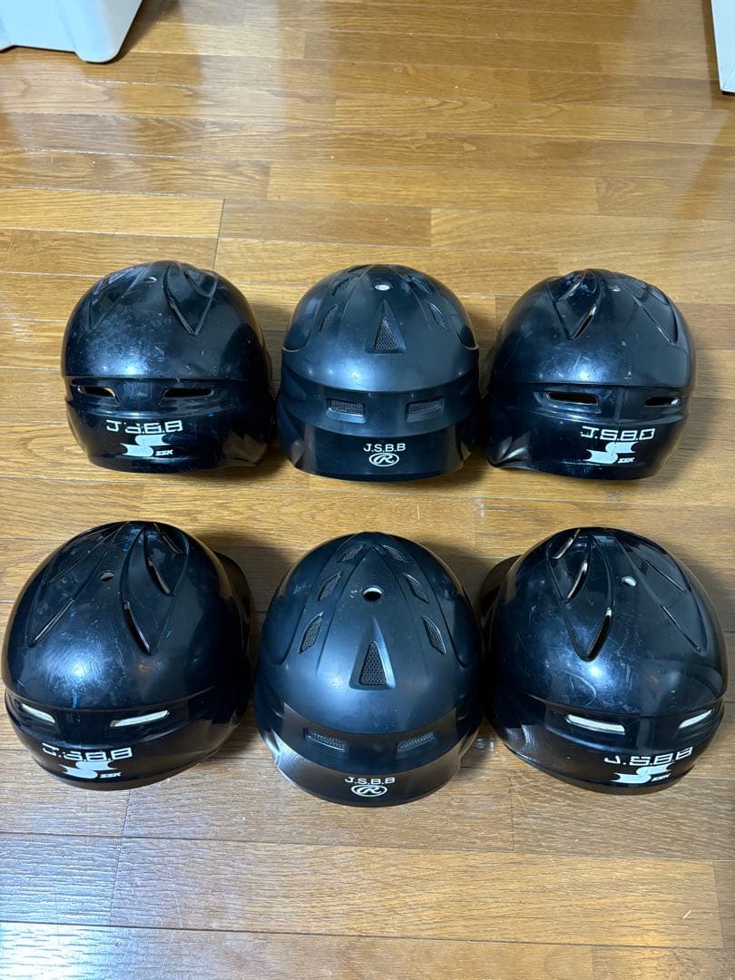 バッティングヘルメット 6個セット 黒　ヘルメットケース