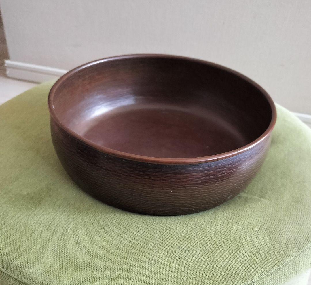 茶道具　金谷浄雲　唐銅道安風炉　電熱器、茶巾タライ付