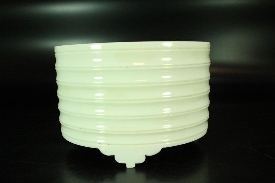 中国美術 白磁 香炉 φ15cm 茶道具 香具(K-RC960)