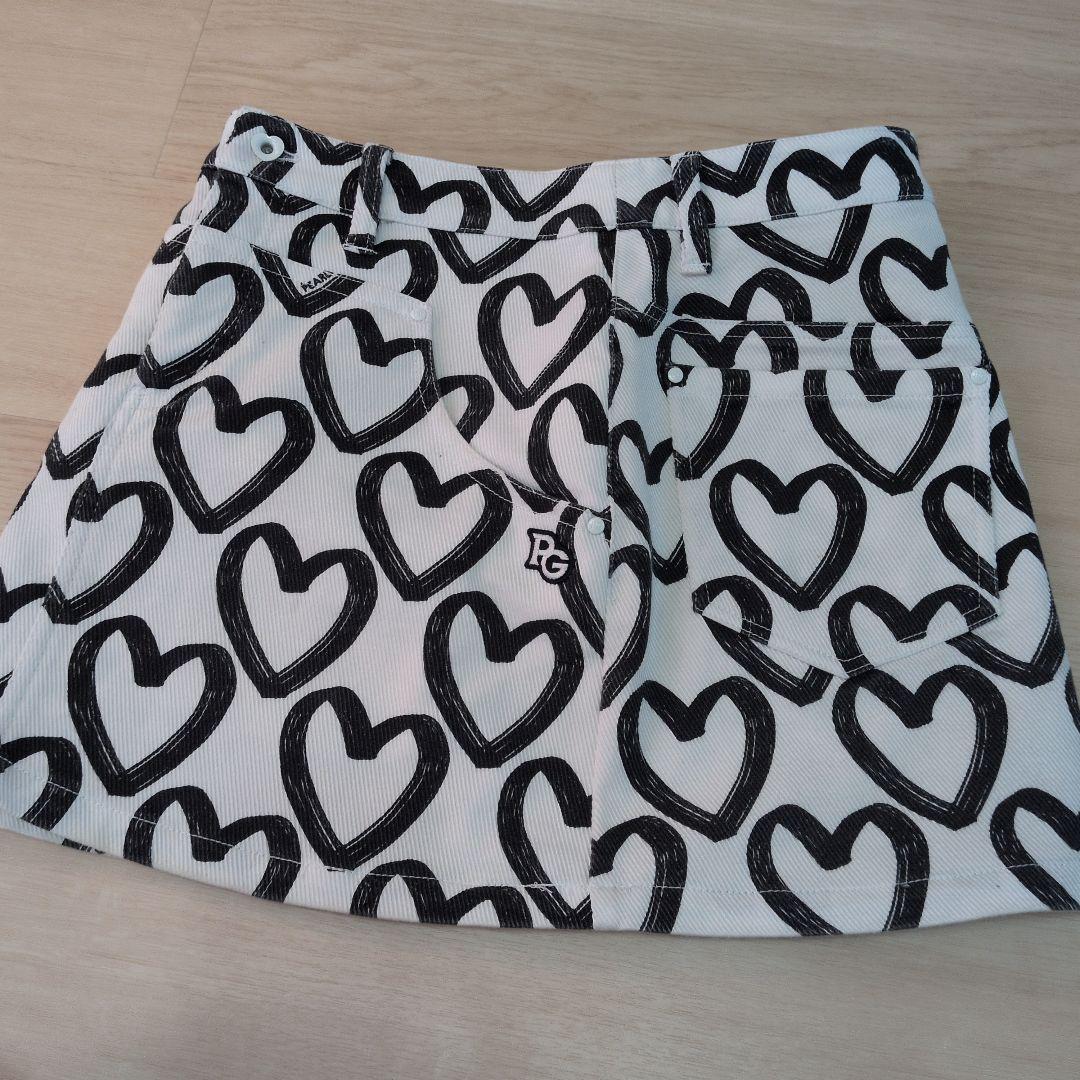パーリーゲイツ　落書きハート柄スカート　size1