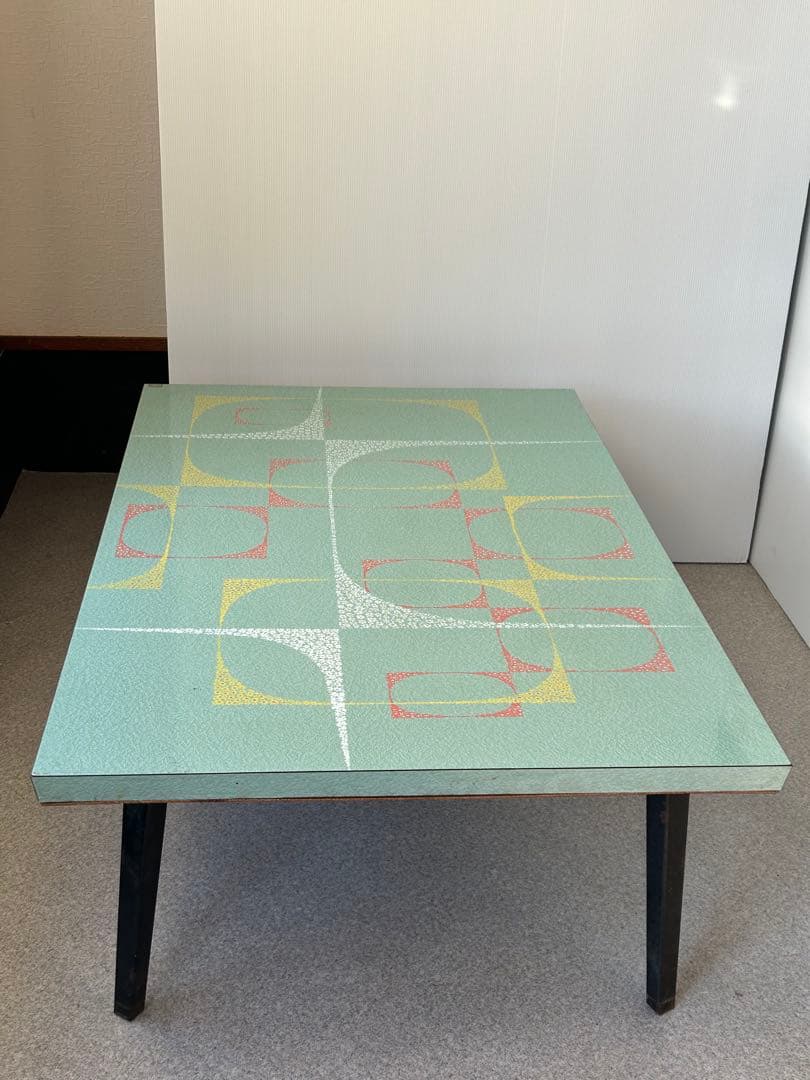 ヴィンテージ　昭和レトロ 鉄脚 折り畳み 座卓 机　テーブル ミッドセンチュリー