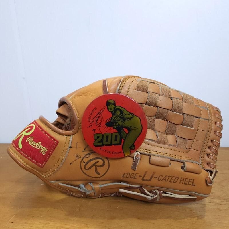 ローリングス 村田兆治モデル 直筆サイン入り 缶バッチ付 未使用品 軟式グローブ