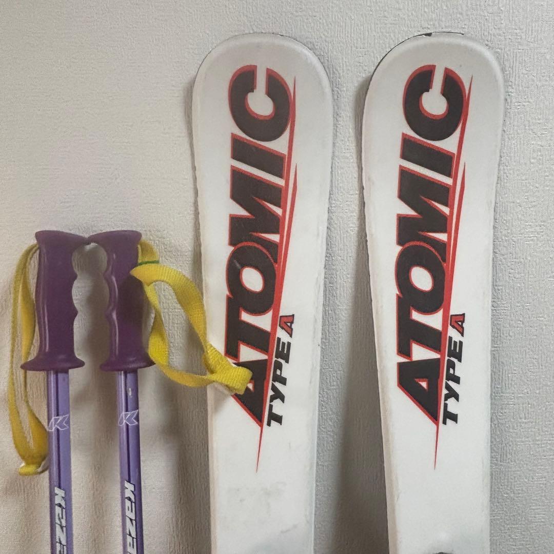 ジュニアスキーセット　ストック付　Atomic 90cm 20-20.5cm