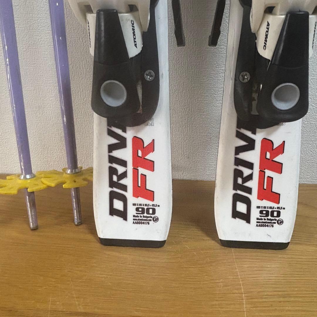 ジュニアスキーセット　ストック付　Atomic 90cm 20-20.5cm