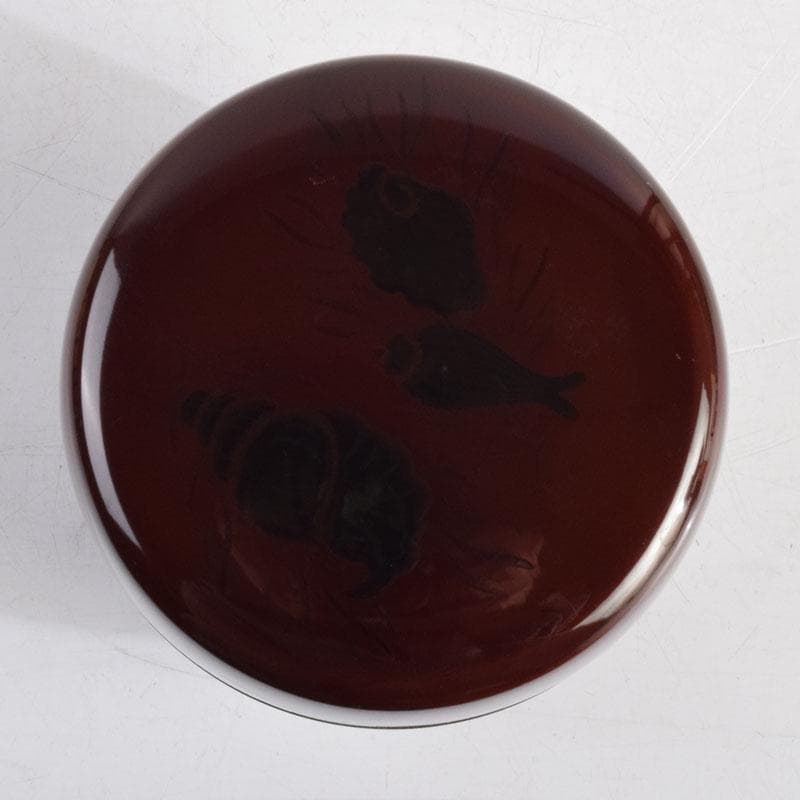 茶道具　平安光阿弥作　海松貝蒔絵　棗　共箱　V　8840