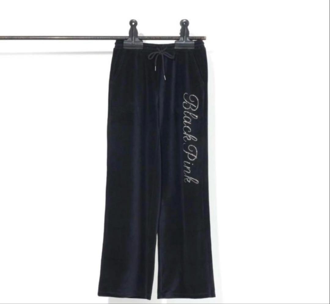 BLACKPINK 【会場限定】Mサイズ　ベロアロングパンツ（BLACK）