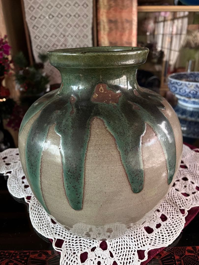 上野焼 壷 花器 花瓶 花入 華道具 茶道具 陶器 骨董品 江戸明治