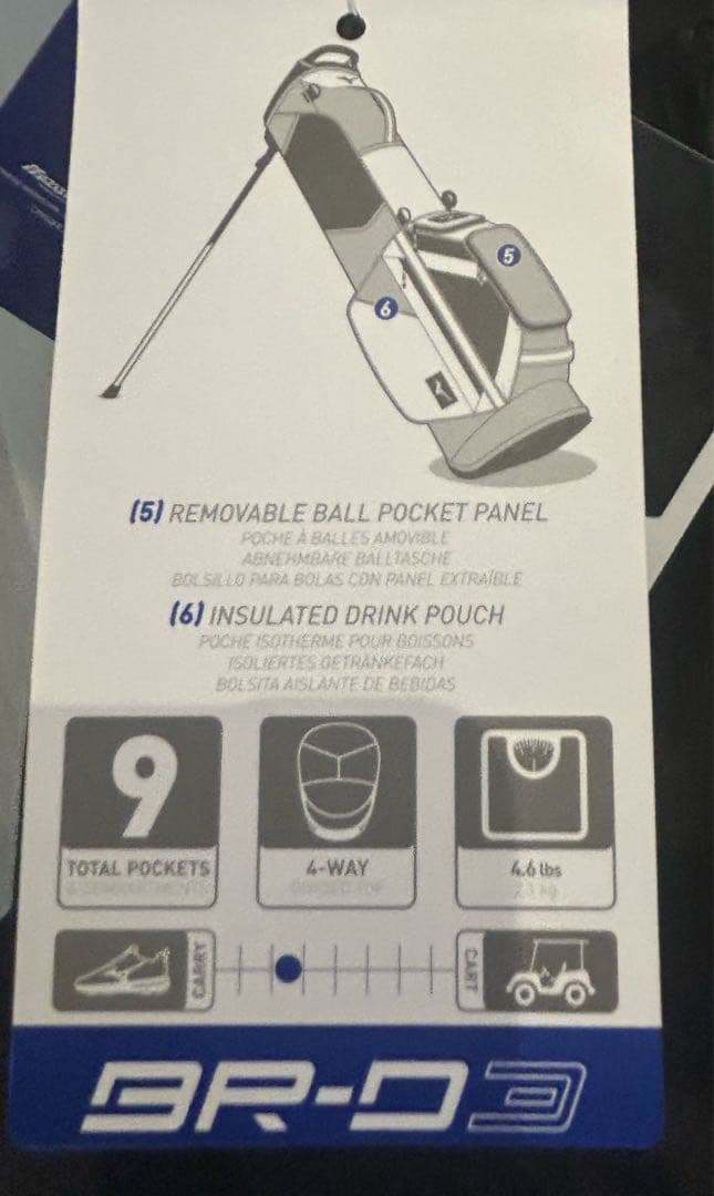 Mizuno ブラック キャディバッグ 軽量タイプ　ゴルフバッグ