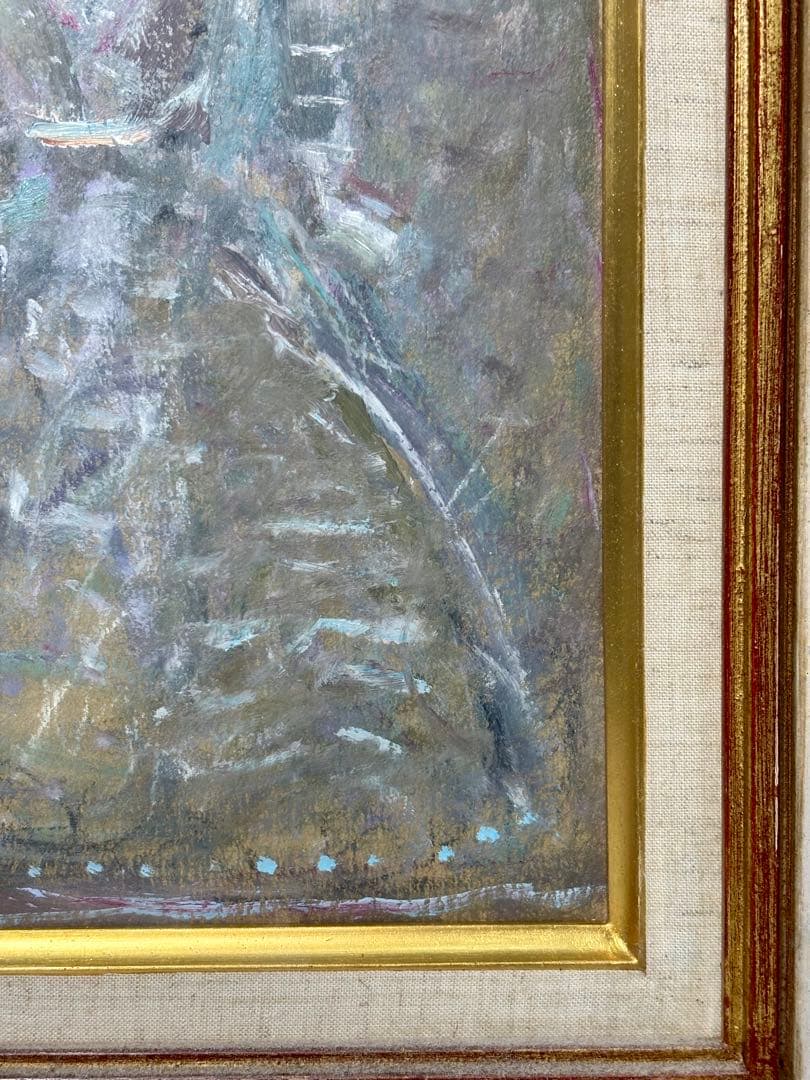 ポ*ん様 小野州一 油彩画 女性像 額装作品