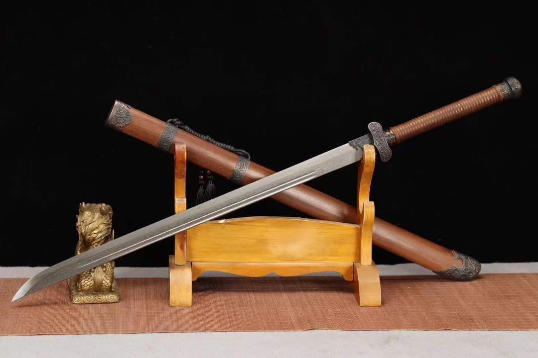 【黒金古刀模様スチール版】 古兵器 武具　刀装具　日本刀　模造刀 居合刀