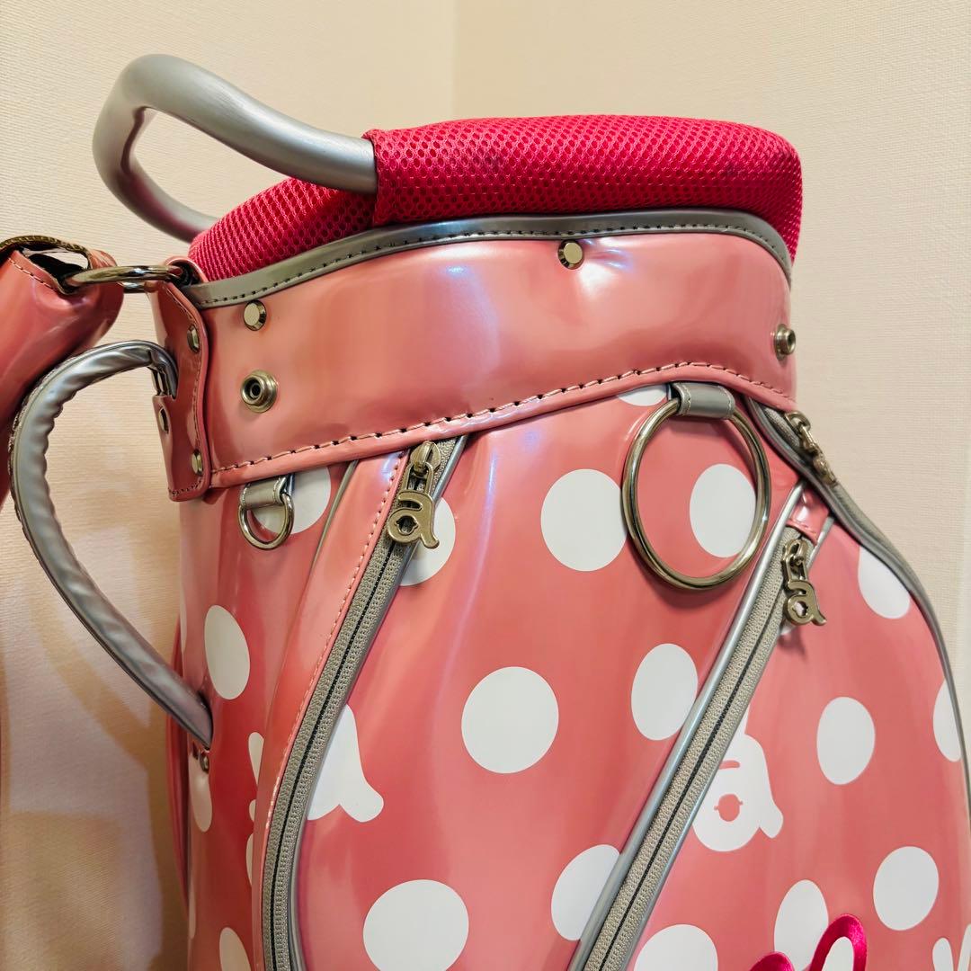 archivio ピンク ドット ゴルフバッグ ギャディバッグ