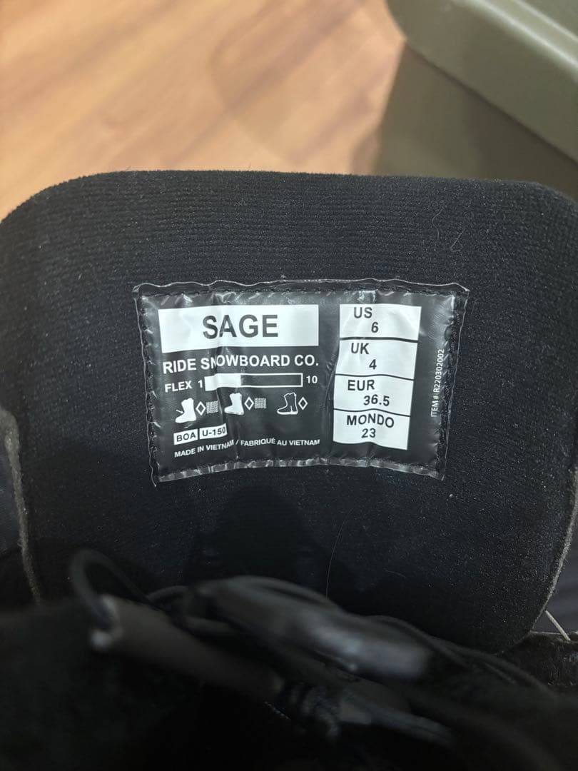 スノーボード　スノボ　ブーツ　23センチ ride SAGE レディース