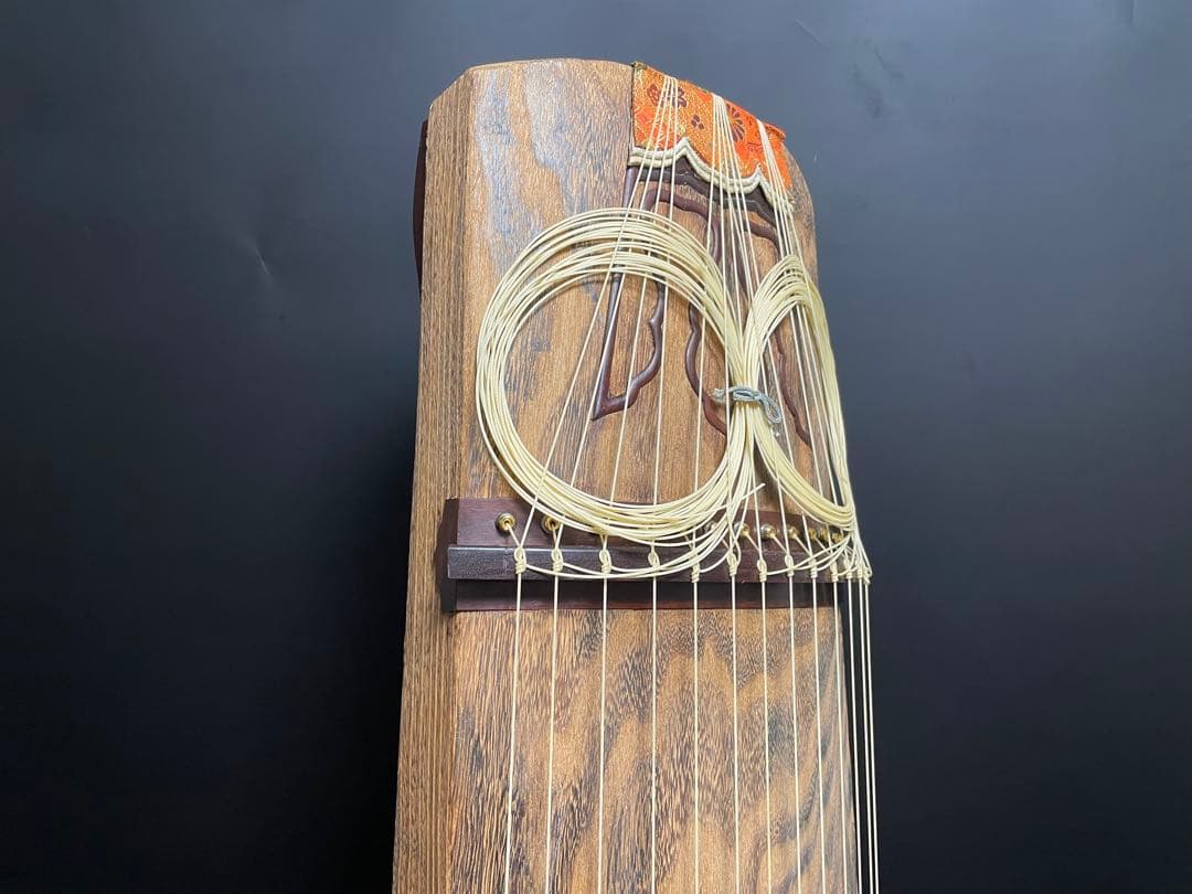 くり甲　琴　13弦　すだれ彫