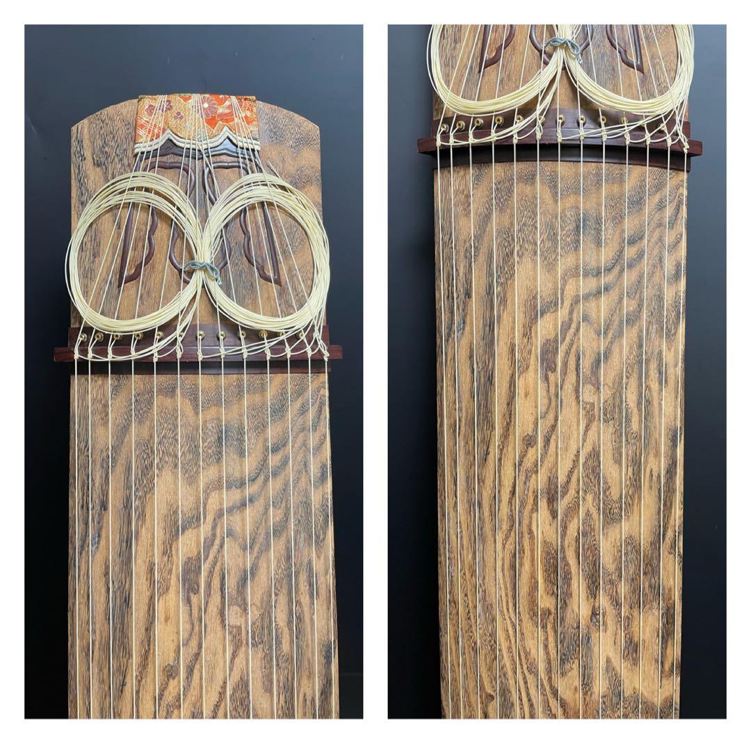 くり甲　琴　13弦　すだれ彫