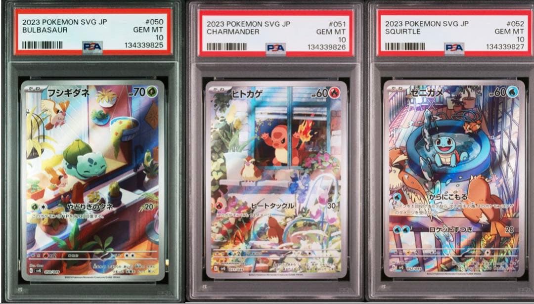 3連番 PSA10 フシギダネ AR ヒトカゲ AR ゼニガメ AR プロモ ⑦