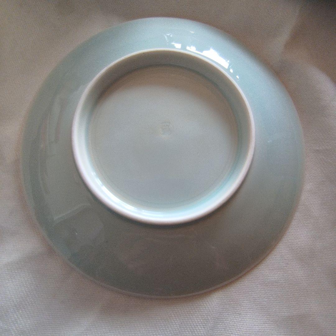 人間国宝　快山窯　塚本快示　青白磁　青海波紋皿６枚