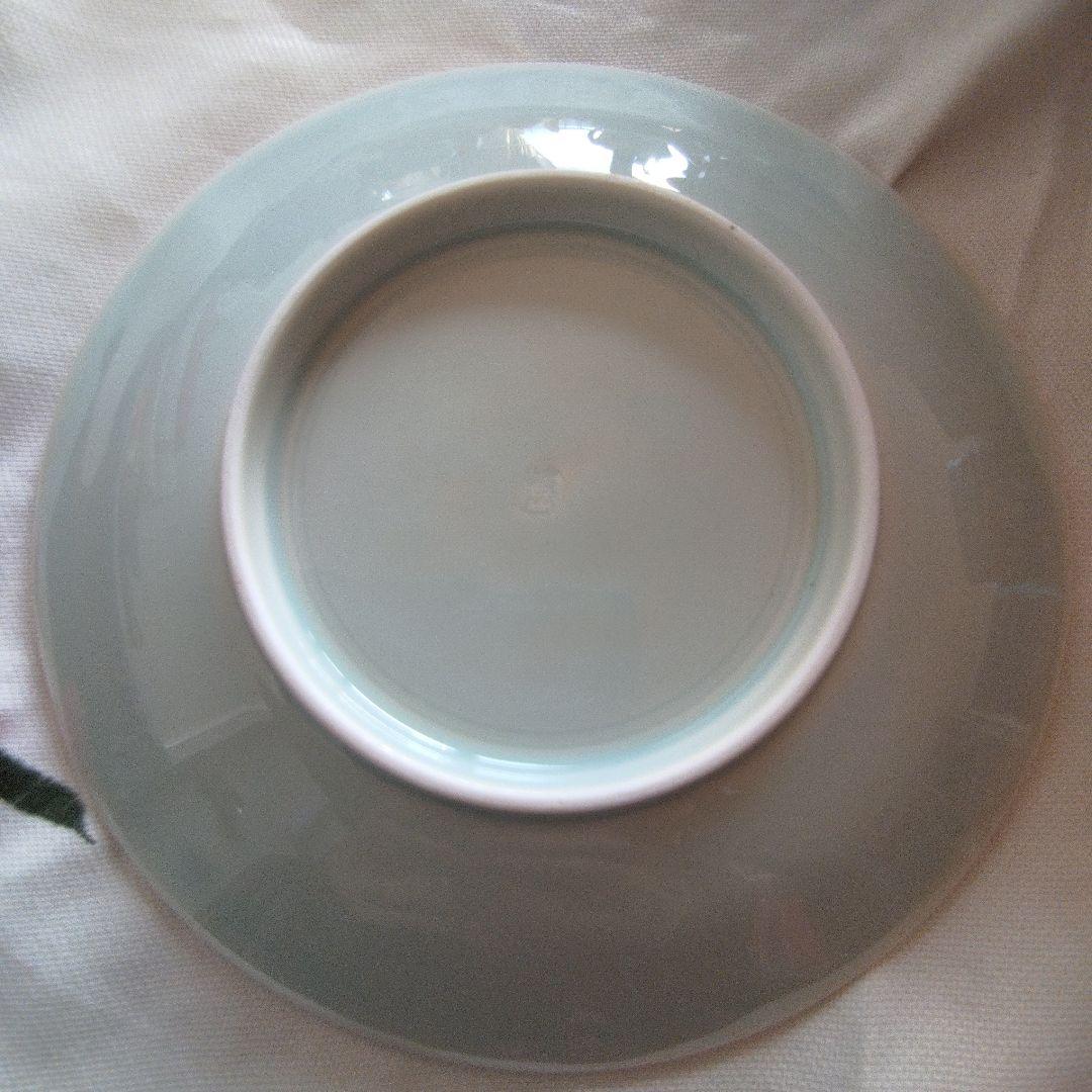 人間国宝　快山窯　塚本快示　青白磁　青海波紋皿６枚