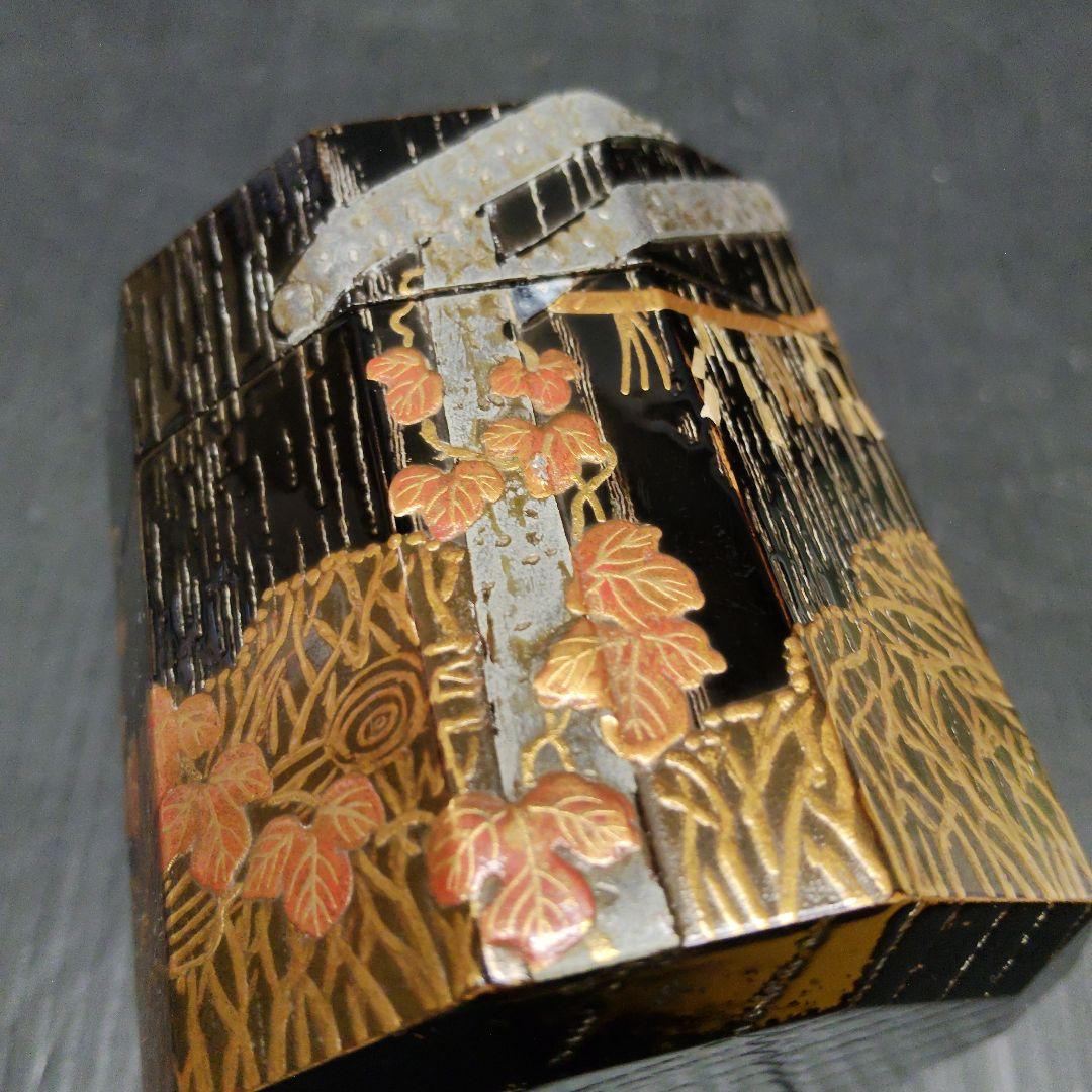 茶道具 高橋峯房 野々宮蒔絵 替茶器 十角棗 76