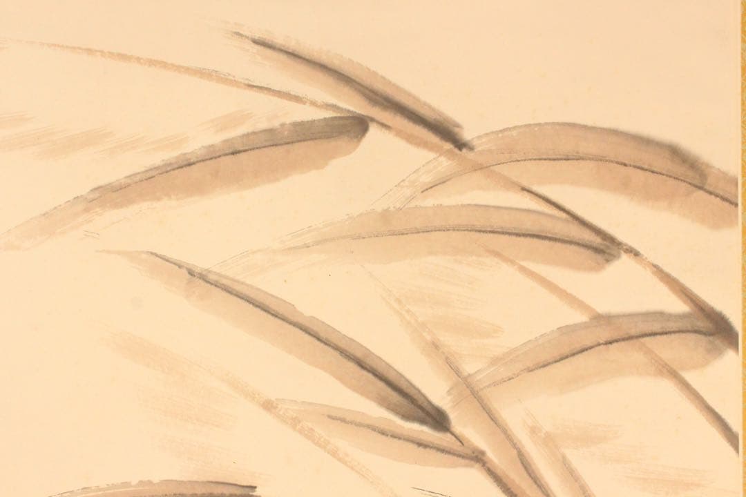 No5274 掛軸　在銘　杜飛　雙鷺図　紙本着色　中国画　唐画　鳥獣　送料無料