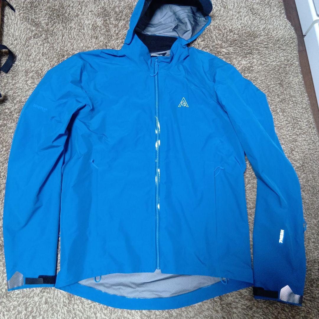 7mesh フード付きサイクルジャケット 青