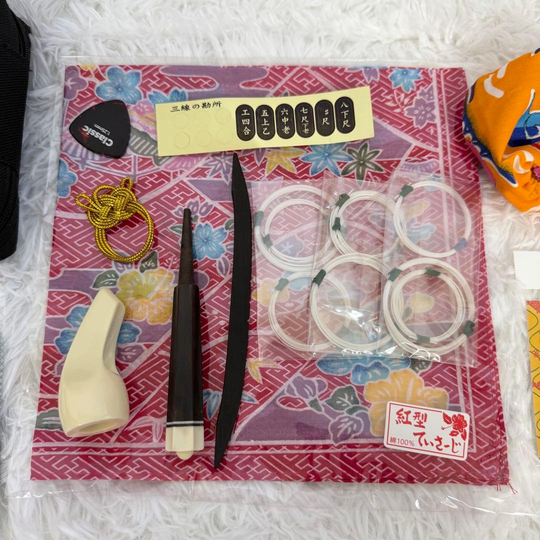 「美品」沖縄三線　蛇皮　合皮　ソフトケース付　初心者　三味線
