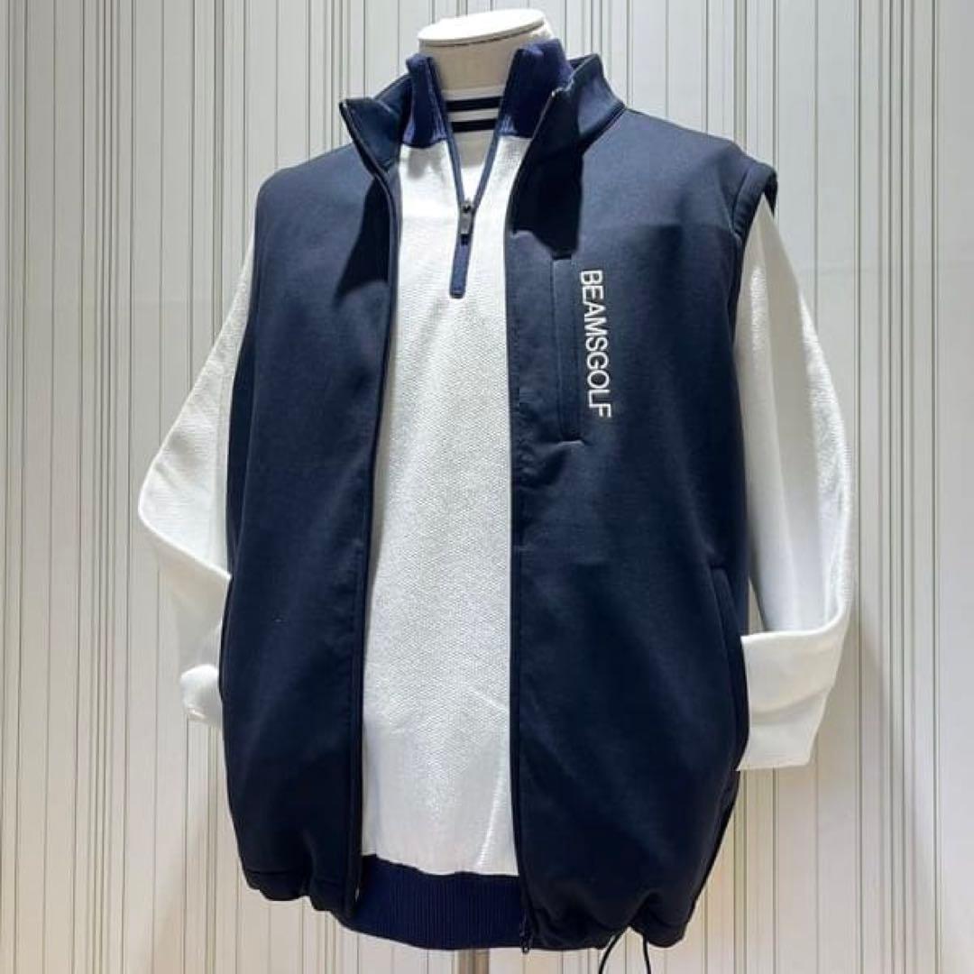 【新品】BEAMS GOLF ジャージ ジップベスト（NAVY）